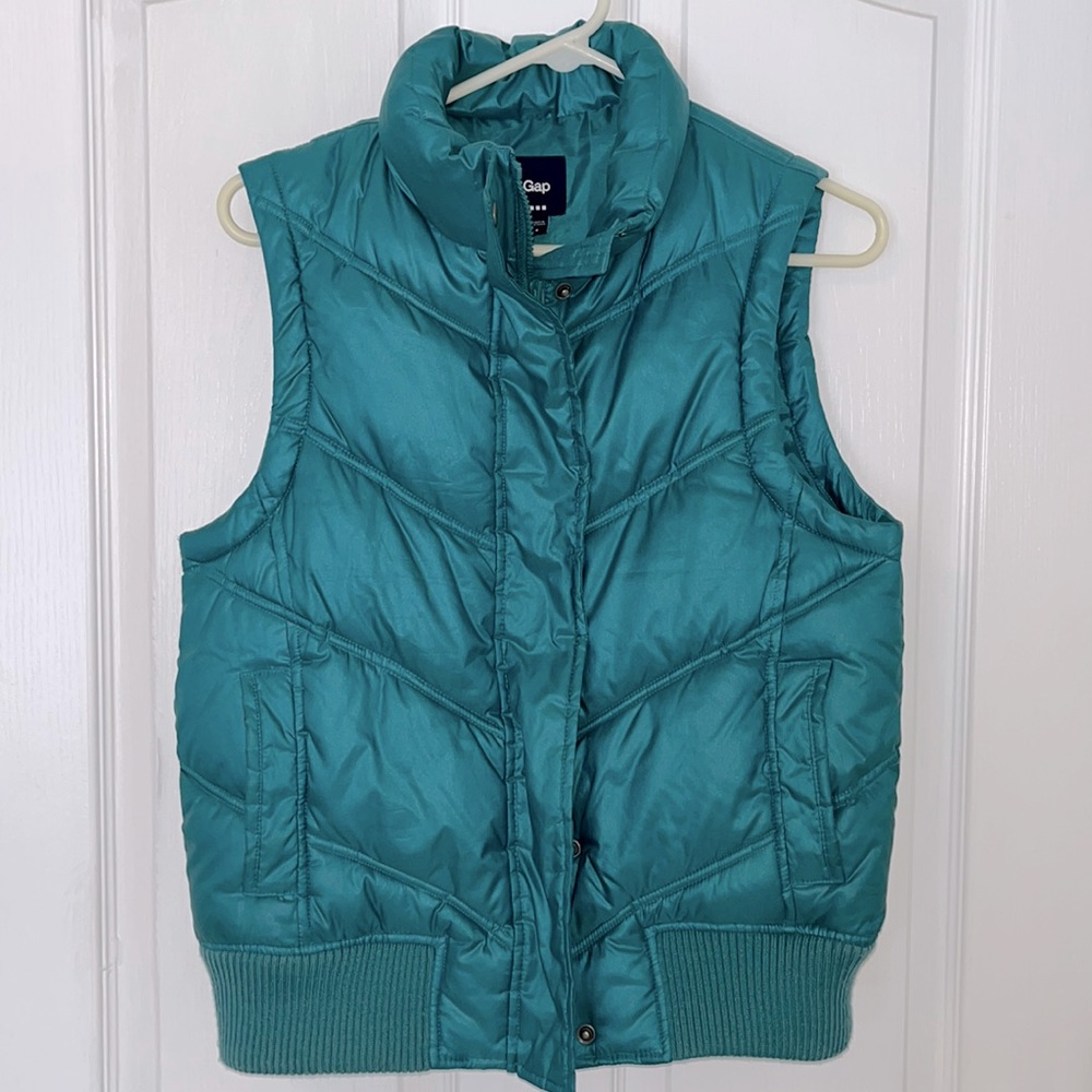 Gap Puffer Vest - Women size Small - Teal Green